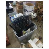 Group of misc metal and hanging lamp