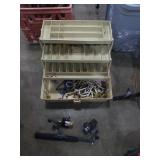 Tackle box and reel and 1 rod