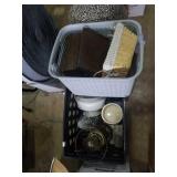 Group of baskets and lamp and other bonus
