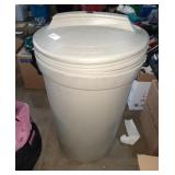Large Rubbermaid Trash Can with Bags of Charcol