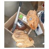 Box with Metal Bat, Gloves, Baseballs & more