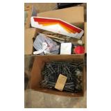 American Flyer train tracks & box of assorted