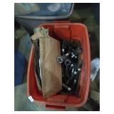 Group of landscape lights and frog figure