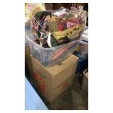 Large box of assorted kitchen dishes etc plus a