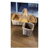 2 Longaberger baskets. 1988 tissue, 1990 picnic
