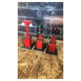 3 railroad lighting. Only mark I see is MADE IN