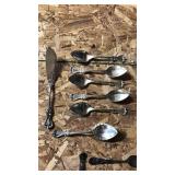 7 pieces Sterling flatware. 5 spoons, 1 sugar
