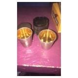 Nesting shot glasses with case