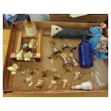 Nice brass bells * metal wall swag, bottles &