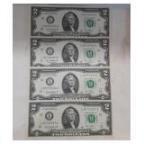 4 Uncirculated $2 Bill
