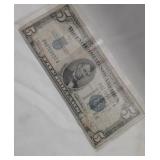 Five Dollar Bill Silver Certificate 1934 C