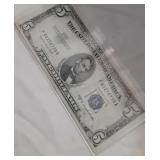 Five Dollar Bill Silver Certificate 1953 B