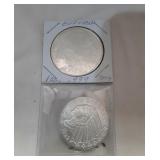 Group of 2 Coins marked .999 fine Silver One Troy