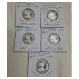 Group of 5 Silver Coins. American Eagle UBC .999