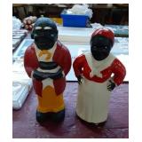 Pair of Black Americana Modern Statues approx 5"