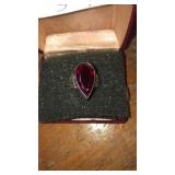 Sterling ring red stone size 9