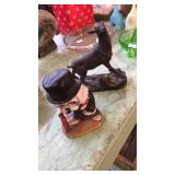 Metal deer & ceramic dog figurines