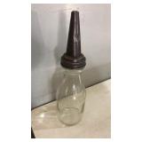 Glass oil bottle
