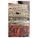 Flat of Illinois license plates. Two pair of