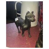 Modern cast iron kitty bank. Measures about 8in