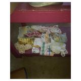 Vintage linens, 3 aprons, needlepoint.