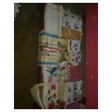 Group of 10 misc vintage tablecloths. Various