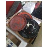 Group of 3 wood decorative plates