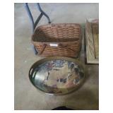 Old picnic basket and oriental tray