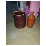 USA cookie jar missing lid and crock jar