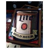 Lite Cold Beer advertising mirror.
Approx. size