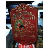 Anheuser Busch Budweiser Beer advertising sign.