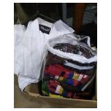 Group of Karate clothing.  2 jackets and a bag of