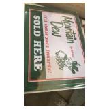 Mountain Dew metal sign 11 1/2 by 17 1/2