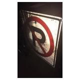 No parking metal sign 3ft x 3ft