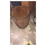 Wooden barrel about 2 ft tall