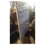 Display with hangers 63" tall on wheels