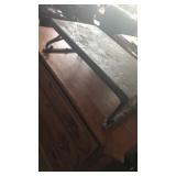 Cast iron stool with wood top
