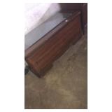 Cedar hope chest on wheels with goodies