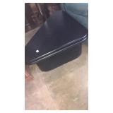 Triangle coffee table swivel top