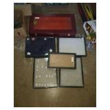 Group of showcases large wood case in good