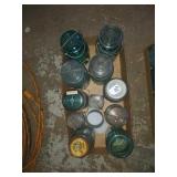 Group of Blue glass jars