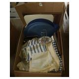 Baskets, frames and kitchen rags