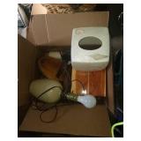 2 boxes of decorative items and mugs