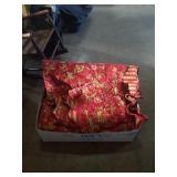Red machine made modern quilt and 2 shams