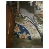 Circle sunflower and bee rug amd 2 green and