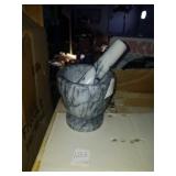 Marble mortar and pedestal