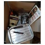 Box of House Hold Items, Large Roaster with
