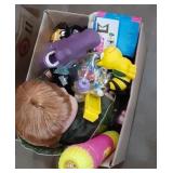 Small Box full of Toys with doll