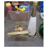 2 Brass Colored Lamps. 1 for Desk & the other for