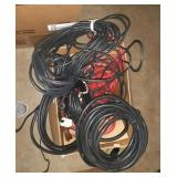 Box of extension Cords and tubing